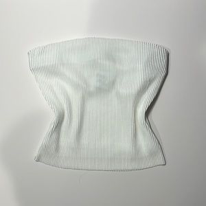 White Strapless Going out Crop Top, Size Small